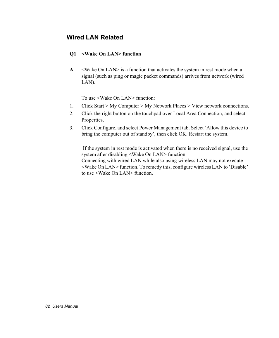 Wired lan related | Samsung NV30CH0Q0B User Manual | Page 95 / 119