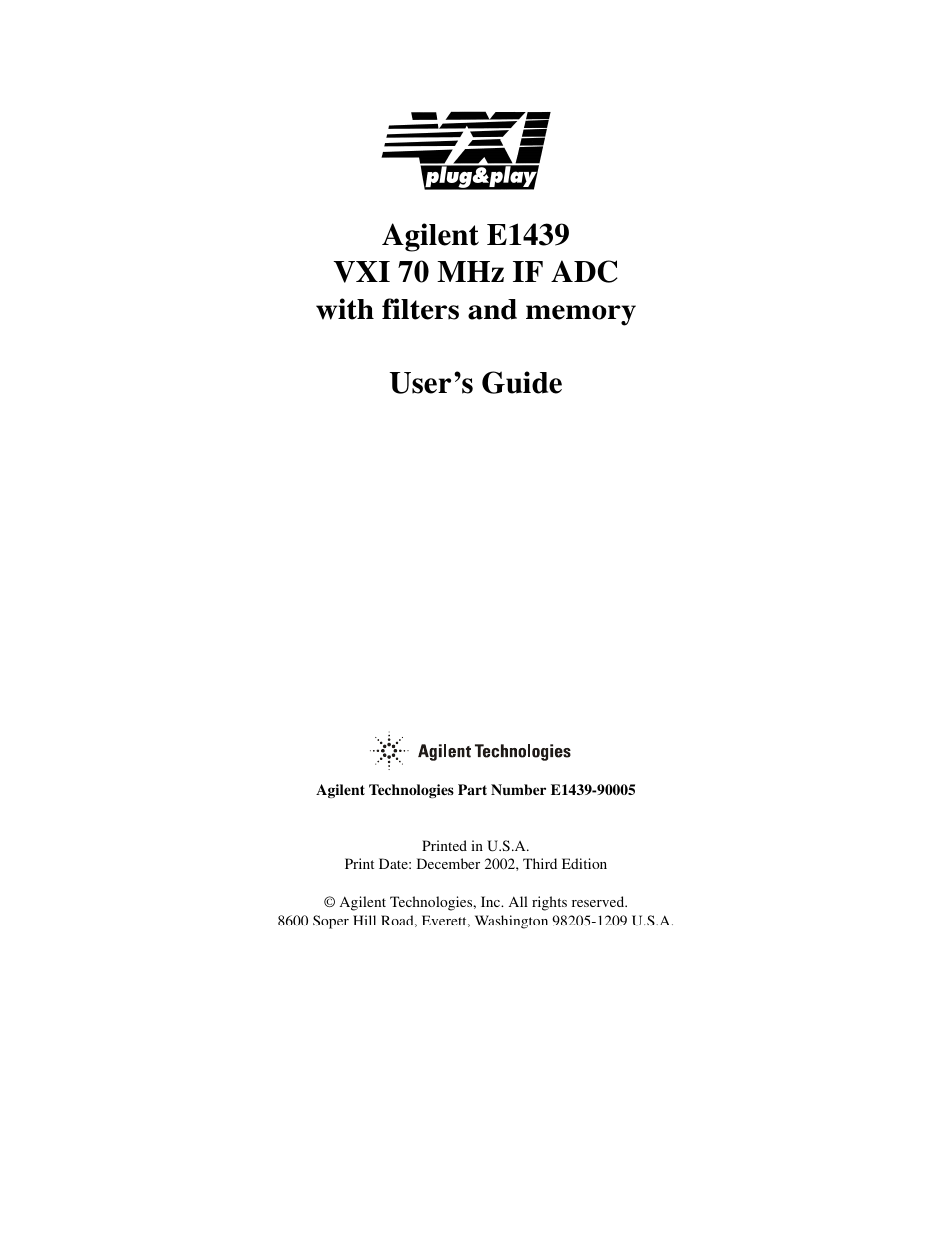 Agilent Technologies VXI E1439 User Manual | 246 pages