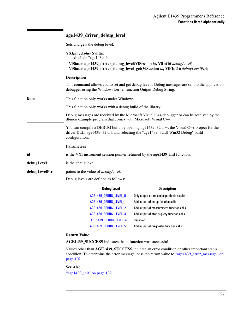Age1439_driver_debug_level | Agilent Technologies VXI E1439 User Manual | Page 107 / 246