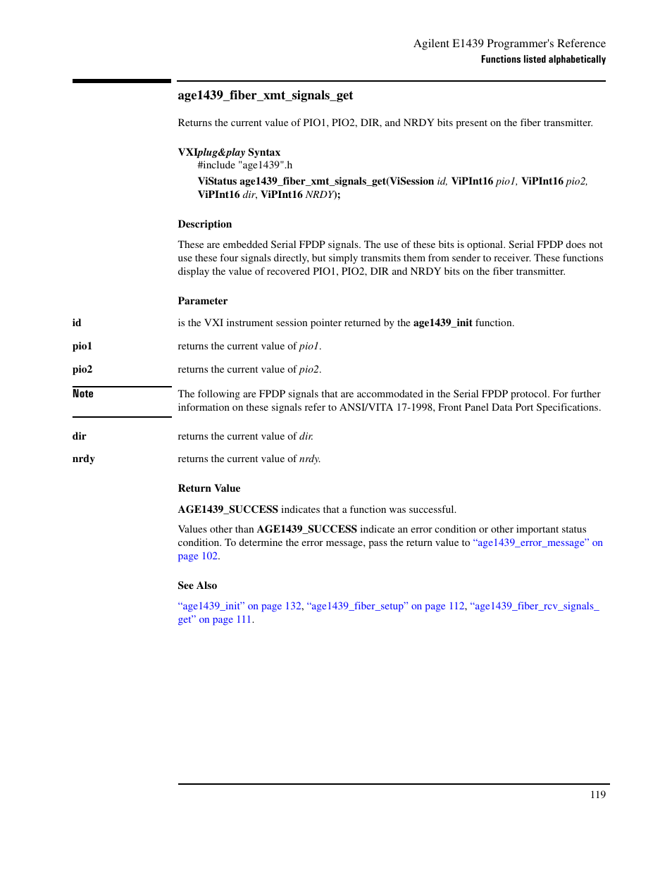 Age1439_fiber_xmt_signals_get | Agilent Technologies VXI E1439 User Manual | Page 129 / 246