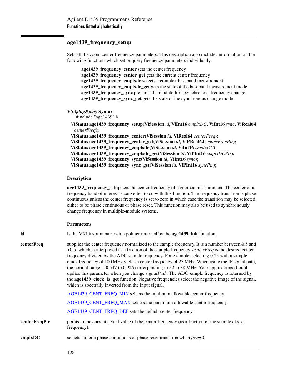 Age1439_frequency_setup | Agilent Technologies VXI E1439 User Manual | Page 138 / 246