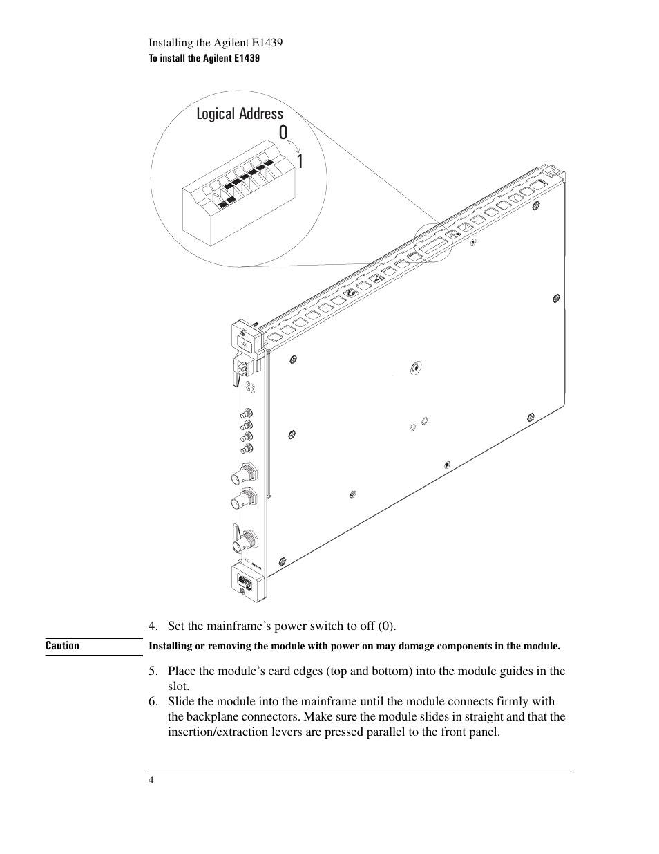 Logical address | Agilent Technologies VXI E1439 User Manual | Page 14 / 246