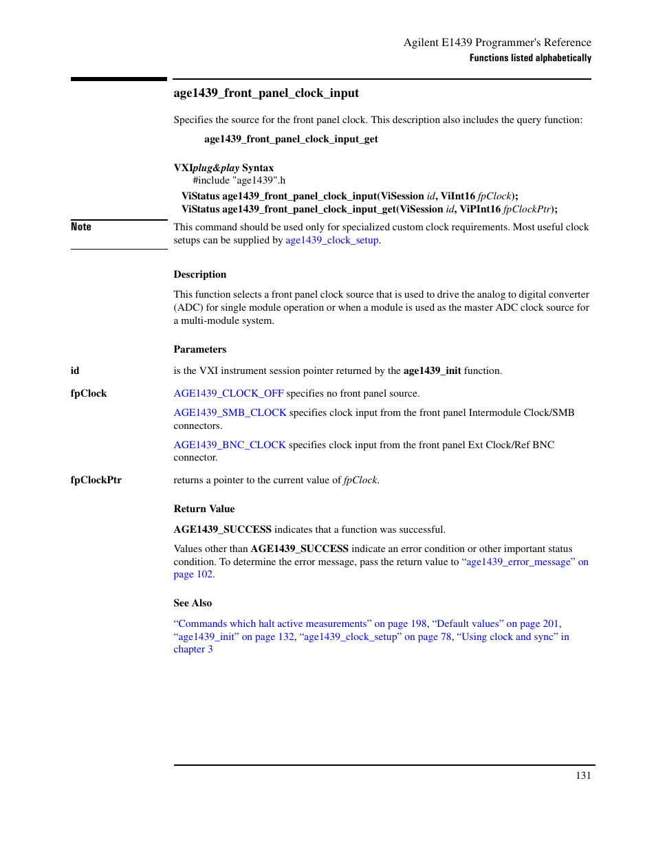 Age1439_front_panel_clock_input | Agilent Technologies VXI E1439 User Manual | Page 141 / 246