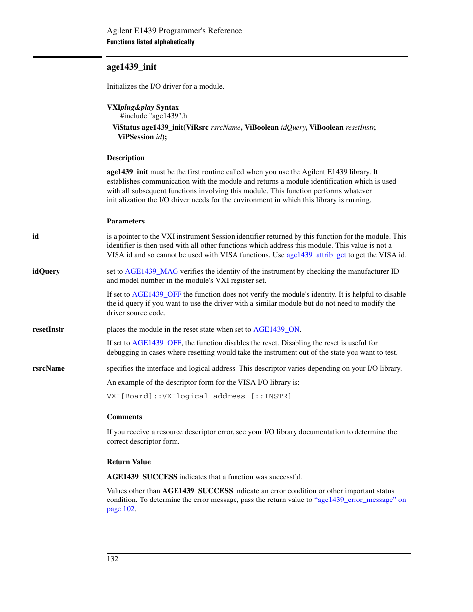 Age1439_init | Agilent Technologies VXI E1439 User Manual | Page 142 / 246