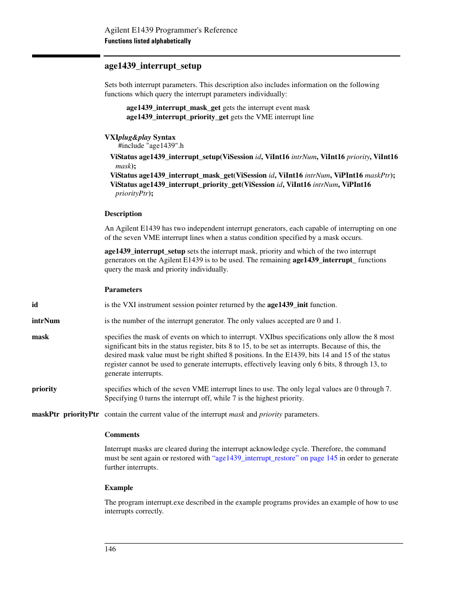 Age1439_interrupt_setup | Agilent Technologies VXI E1439 User Manual | Page 156 / 246