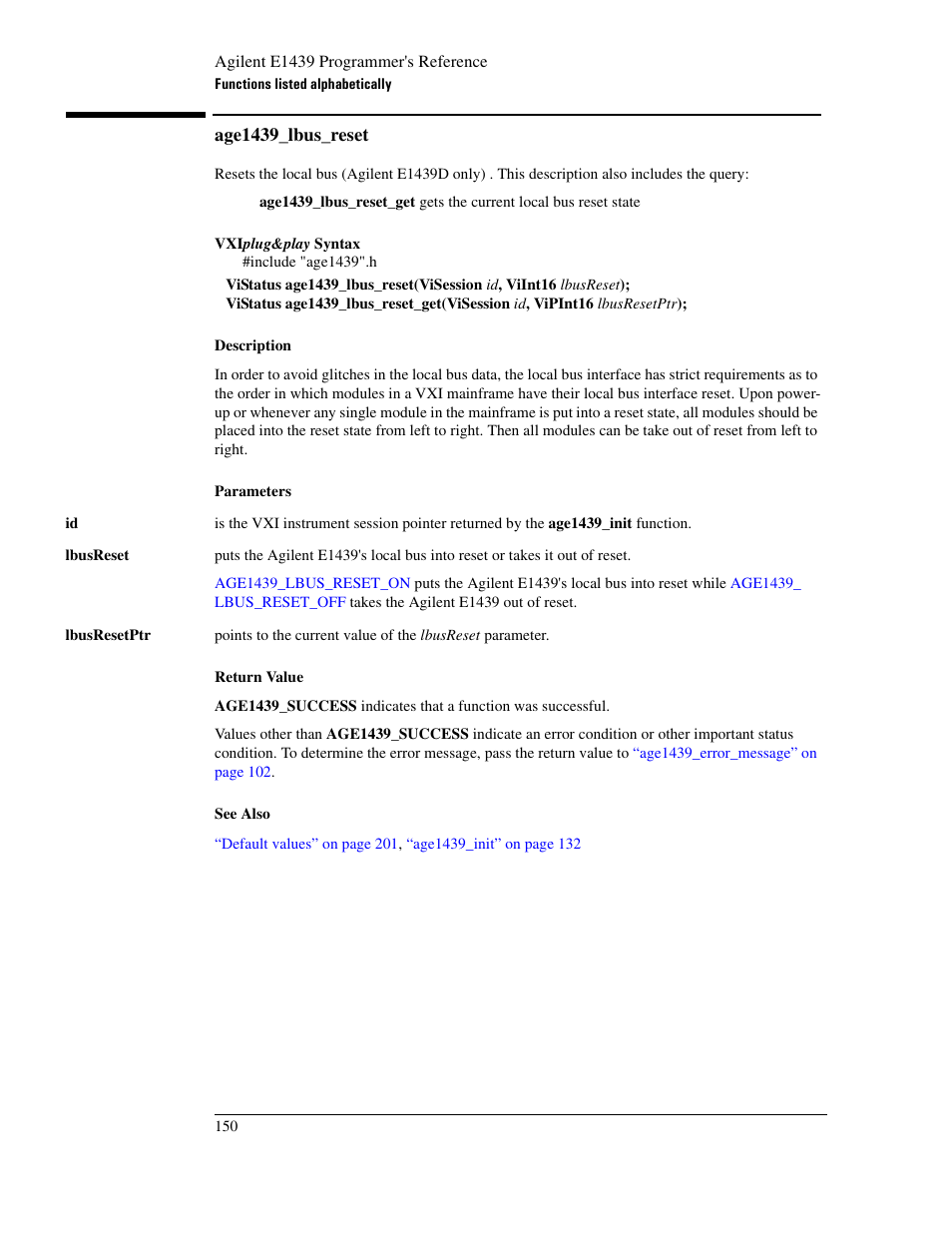 Age1439_lbus_reset | Agilent Technologies VXI E1439 User Manual | Page 160 / 246