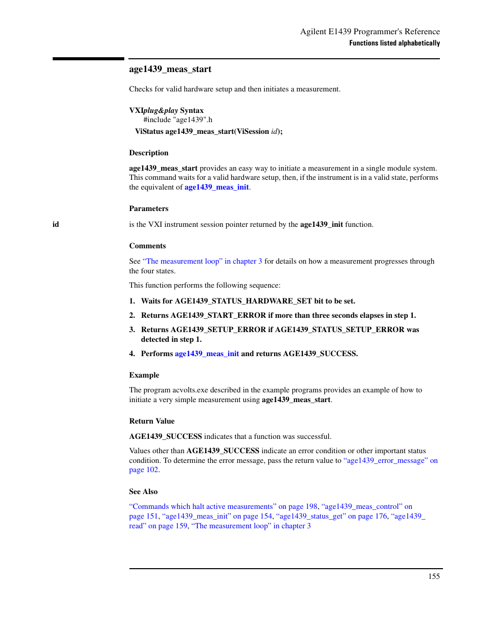 Age1439_meas_start | Agilent Technologies VXI E1439 User Manual | Page 165 / 246