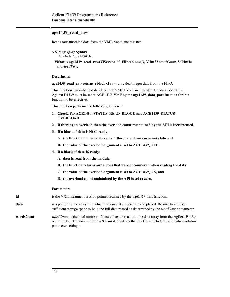 Age1439_read_raw, Age1439_read_raw” on | Agilent Technologies VXI E1439 User Manual | Page 172 / 246