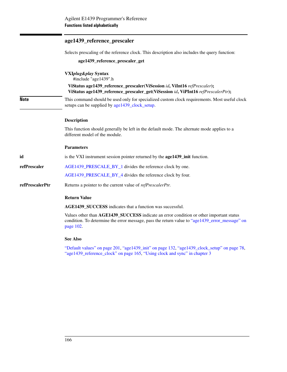 Age1439_reference_prescaler, Caler | Agilent Technologies VXI E1439 User Manual | Page 176 / 246