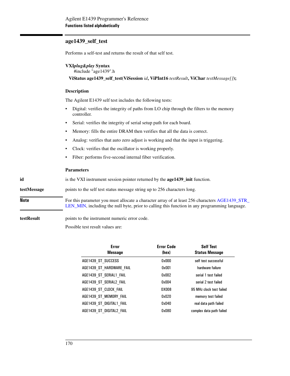 Age1439_self_test | Agilent Technologies VXI E1439 User Manual | Page 180 / 246