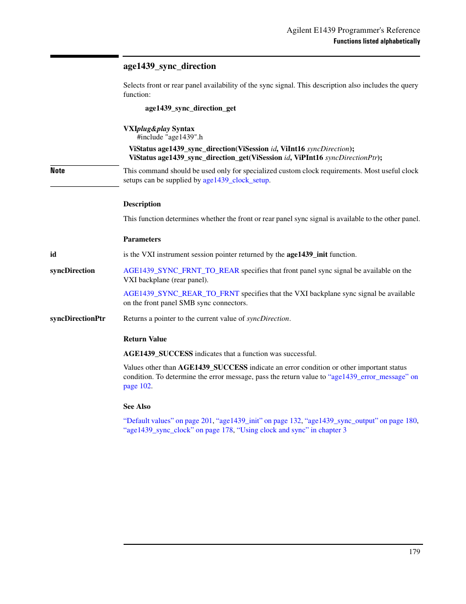Age1439_sync_direction | Agilent Technologies VXI E1439 User Manual | Page 189 / 246