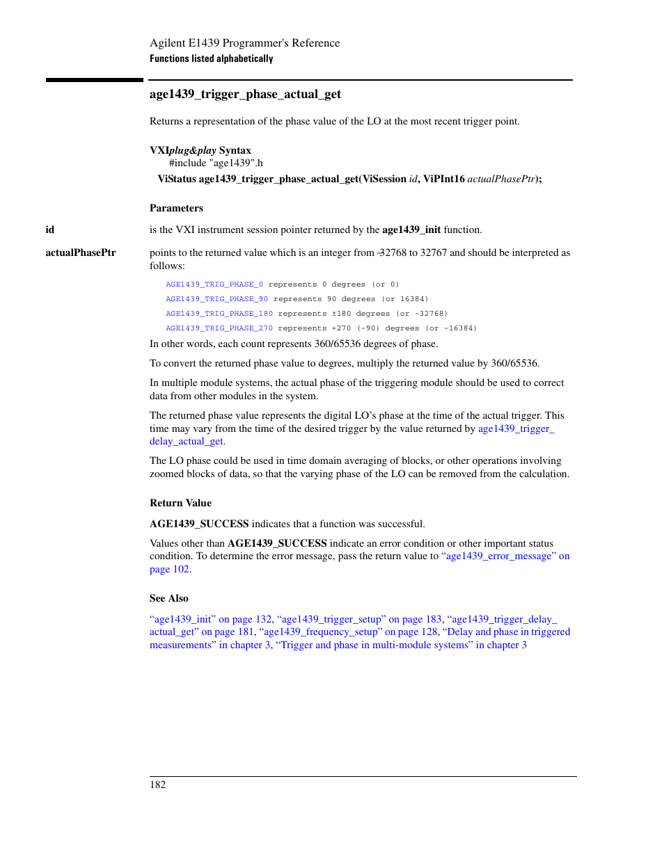 Age1439_trigger_phase_actual_get, Age1439_trigger_phase | Agilent Technologies VXI E1439 User Manual | Page 192 / 246