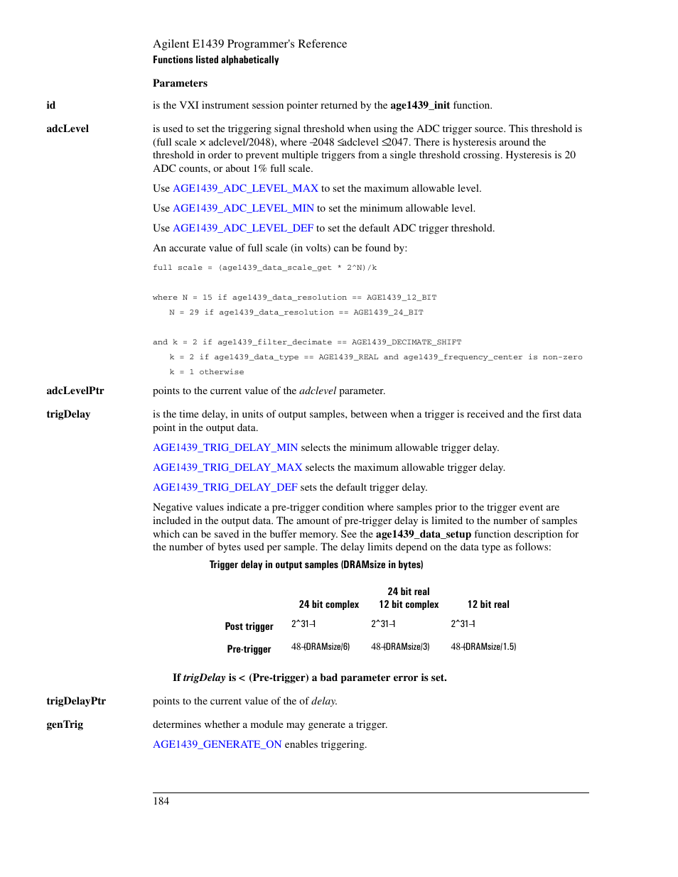 Agilent Technologies VXI E1439 User Manual | Page 194 / 246