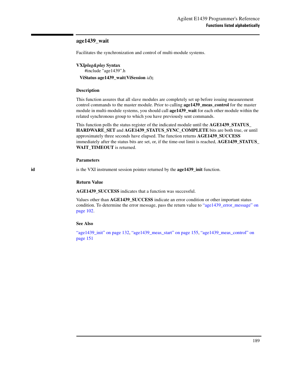 Age1439_wait | Agilent Technologies VXI E1439 User Manual | Page 199 / 246
