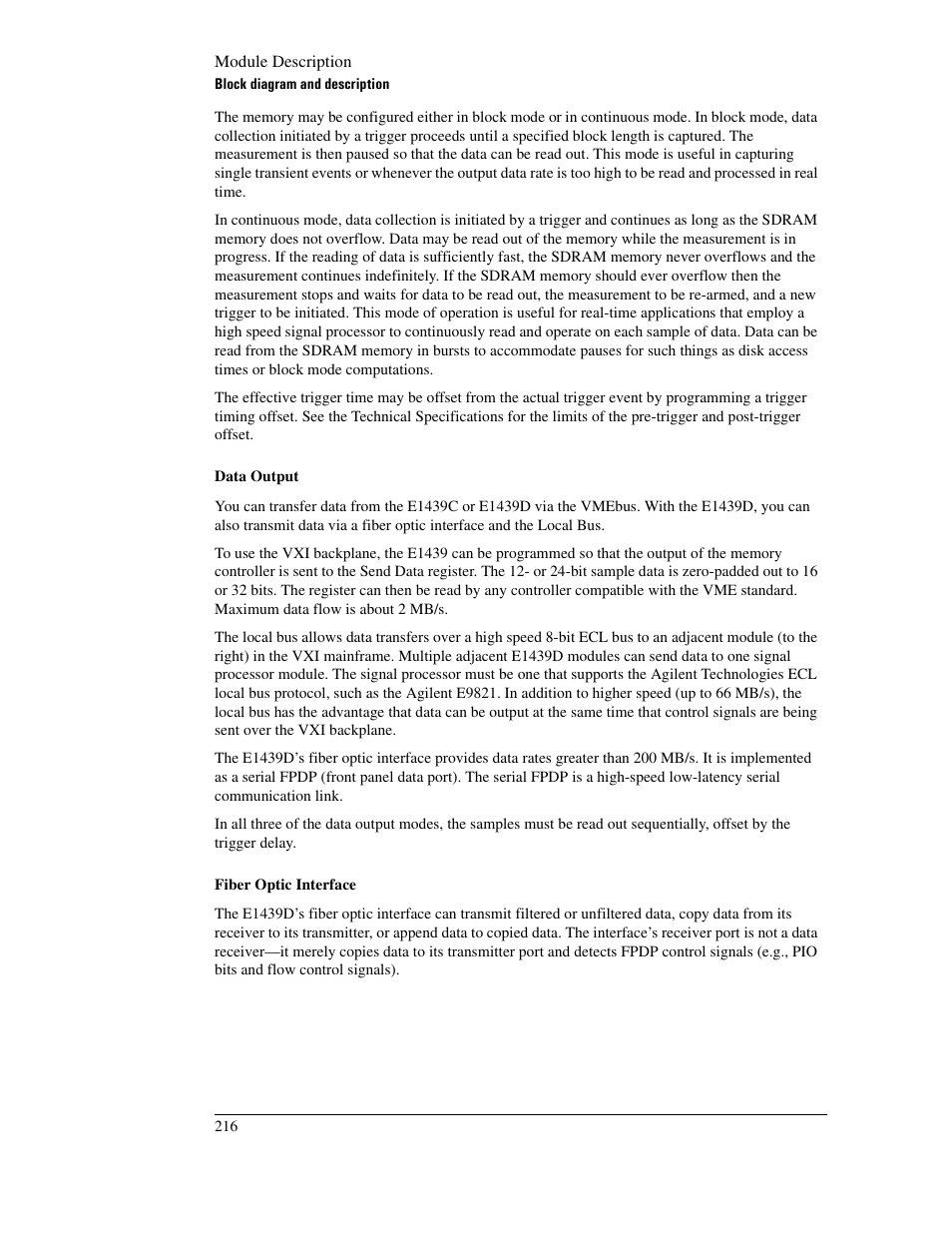Agilent Technologies VXI E1439 User Manual | Page 226 / 246