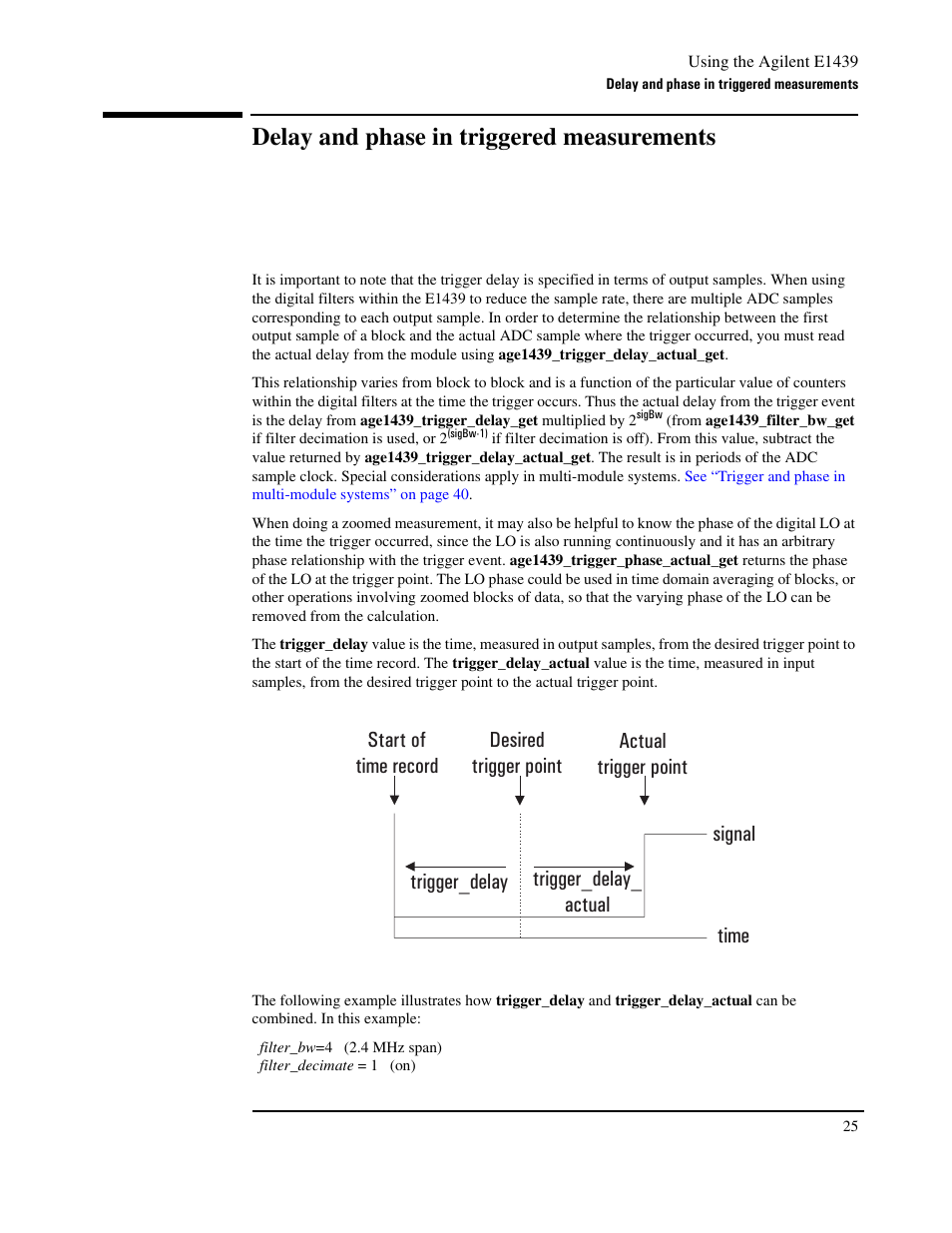 Delay and phase in triggered measurements | Agilent Technologies VXI E1439 User Manual | Page 35 / 246