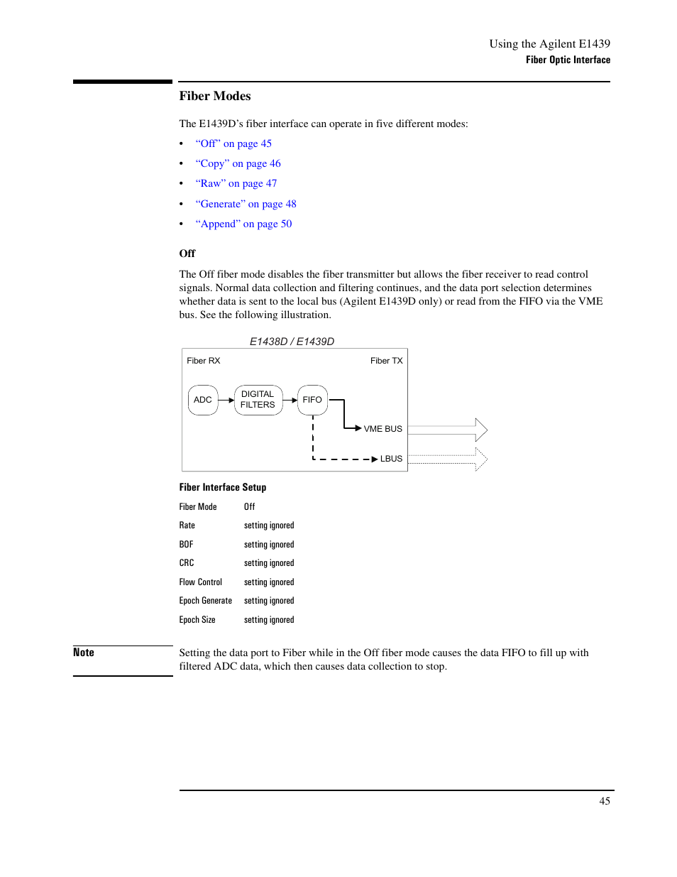 Fiber modes | Agilent Technologies VXI E1439 User Manual | Page 55 / 246