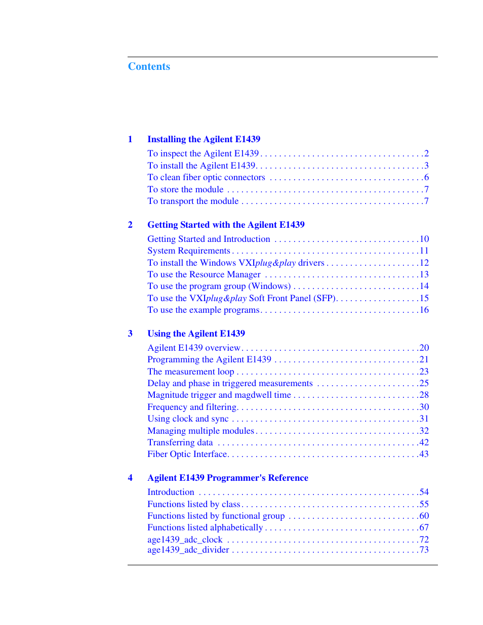 Agilent Technologies VXI E1439 User Manual | Page 7 / 246