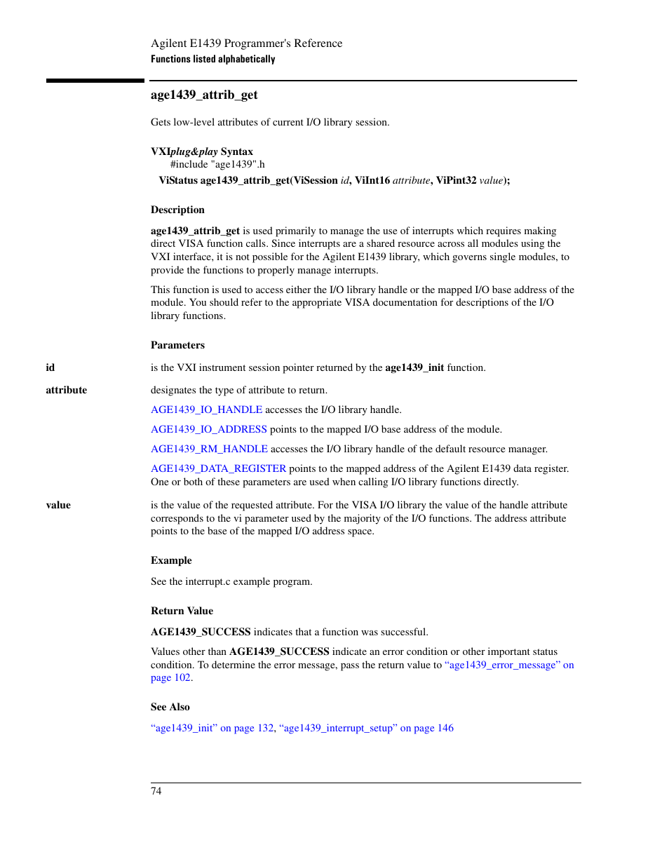 Age1439_attrib_get | Agilent Technologies VXI E1439 User Manual | Page 84 / 246