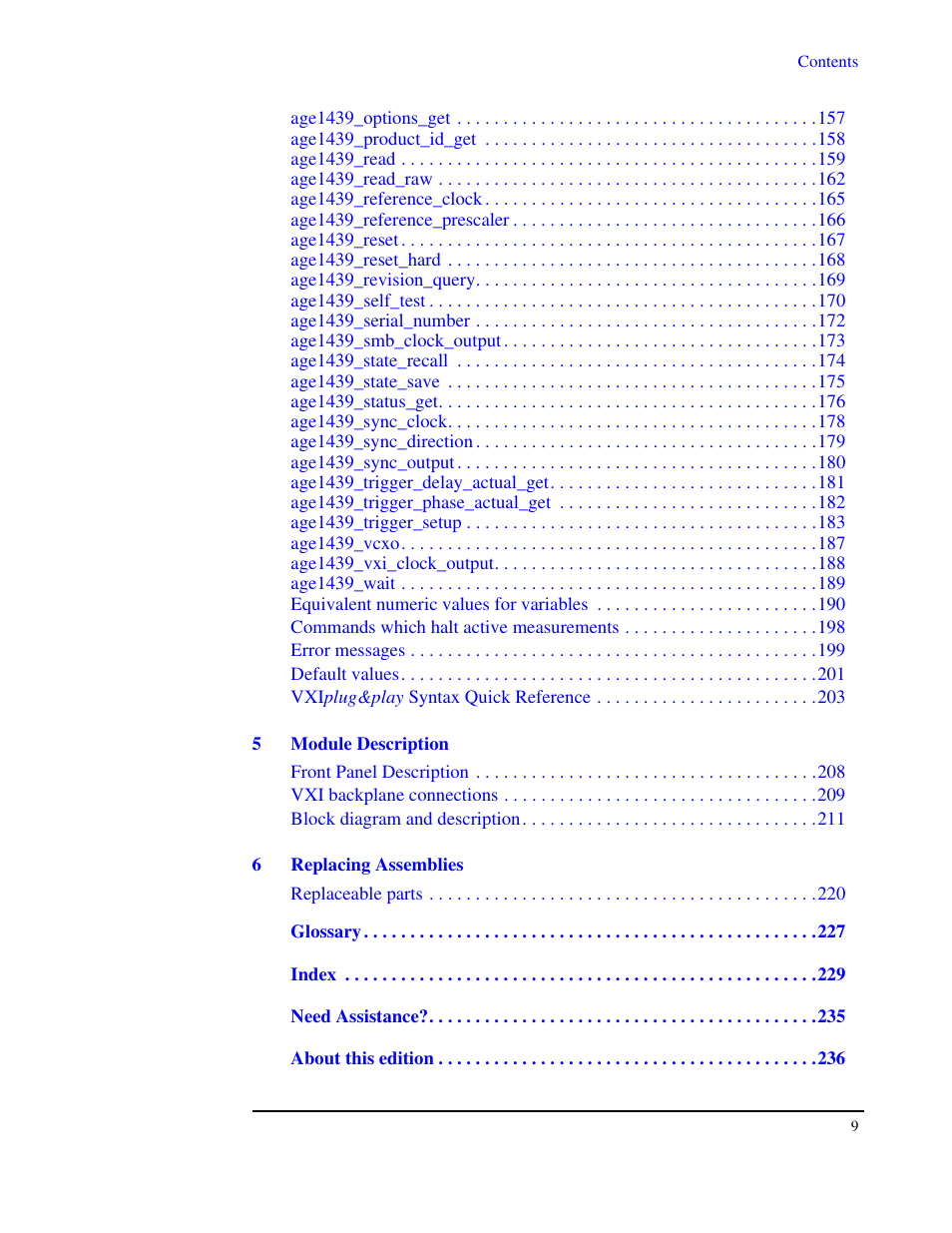 Agilent Technologies VXI E1439 User Manual | Page 9 / 246