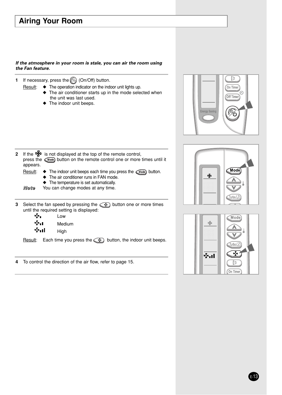 Airing your room | Samsung SC05ZZ8 User Manual | Page 13 / 24