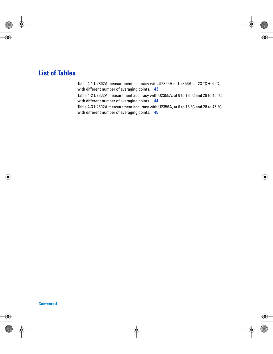 List of tables | Agilent Technologies U2802A User Manual | Page 14 / 67