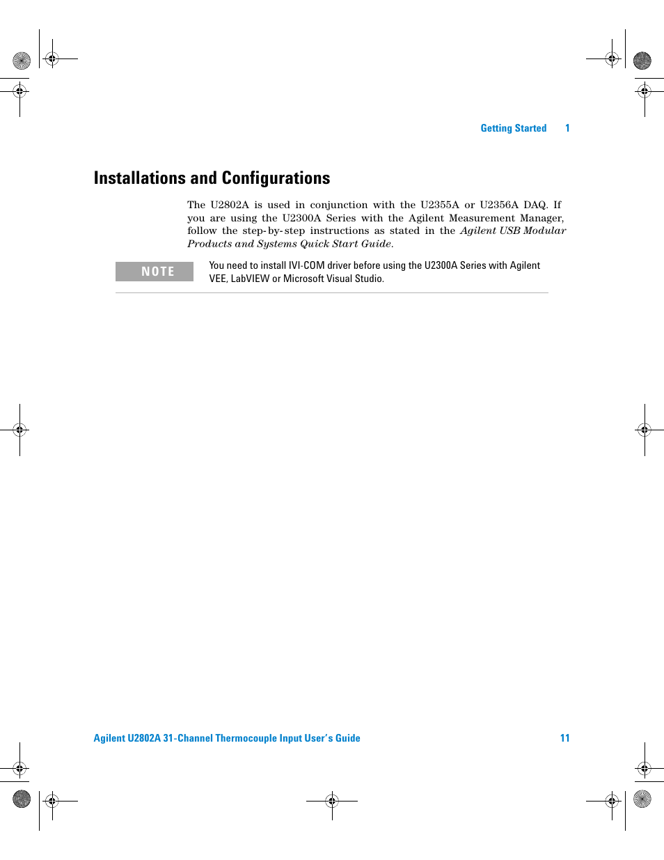 Installations and configurations | Agilent Technologies U2802A User Manual | Page 21 / 67