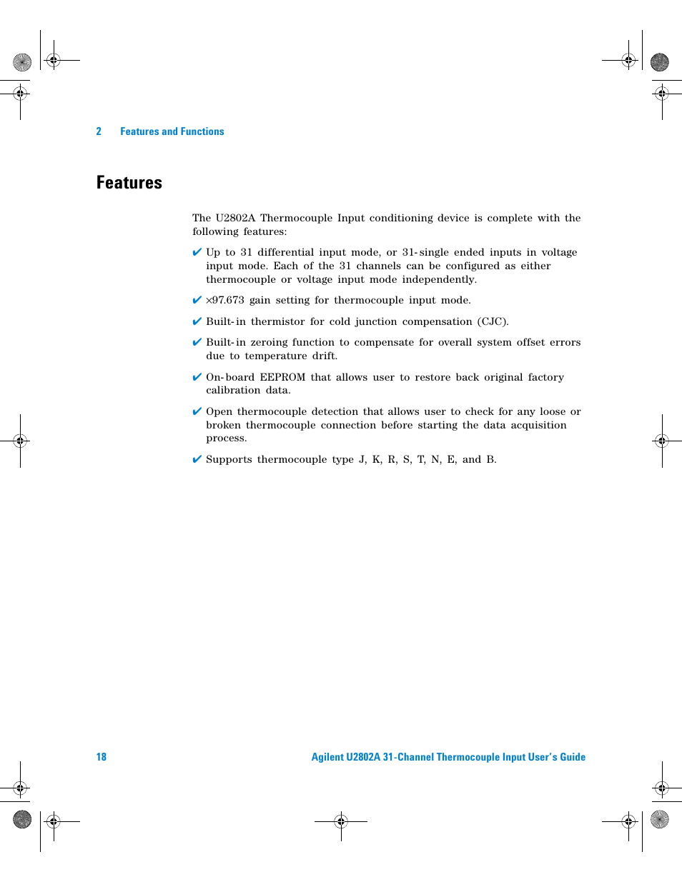 Features | Agilent Technologies U2802A User Manual | Page 28 / 67