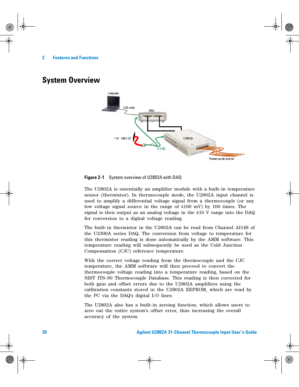System overview, Figure 2-1 system overview of u2802a with daq | Agilent Technologies U2802A User Manual | Page 30 / 67
