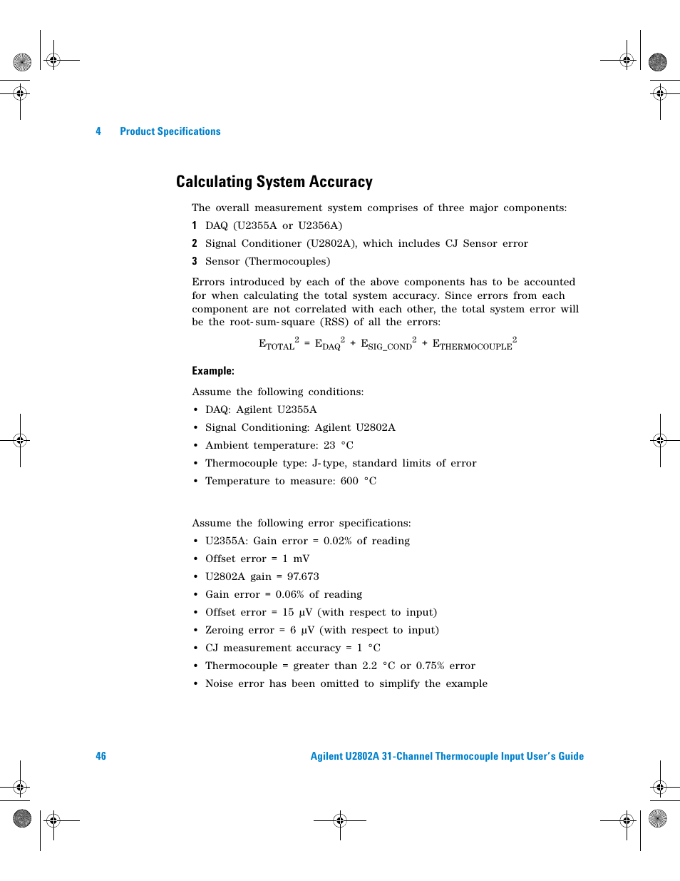 Calculating system accuracy, Fer to, Calculating system | Accuracy | Agilent Technologies U2802A User Manual | Page 56 / 67