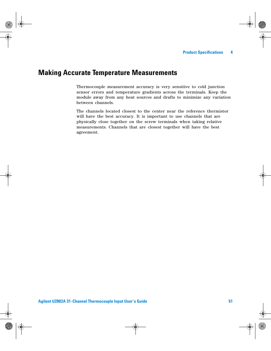 Making accurate temperature measurements | Agilent Technologies U2802A User Manual | Page 61 / 67