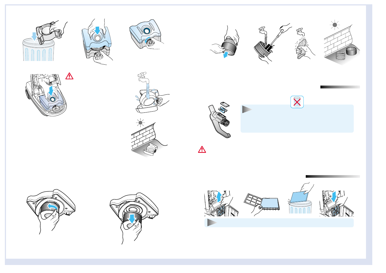 Change the battery(optional), Cleaning the inlet filter | Samsung SC9273 User Manual | Page 11 / 31