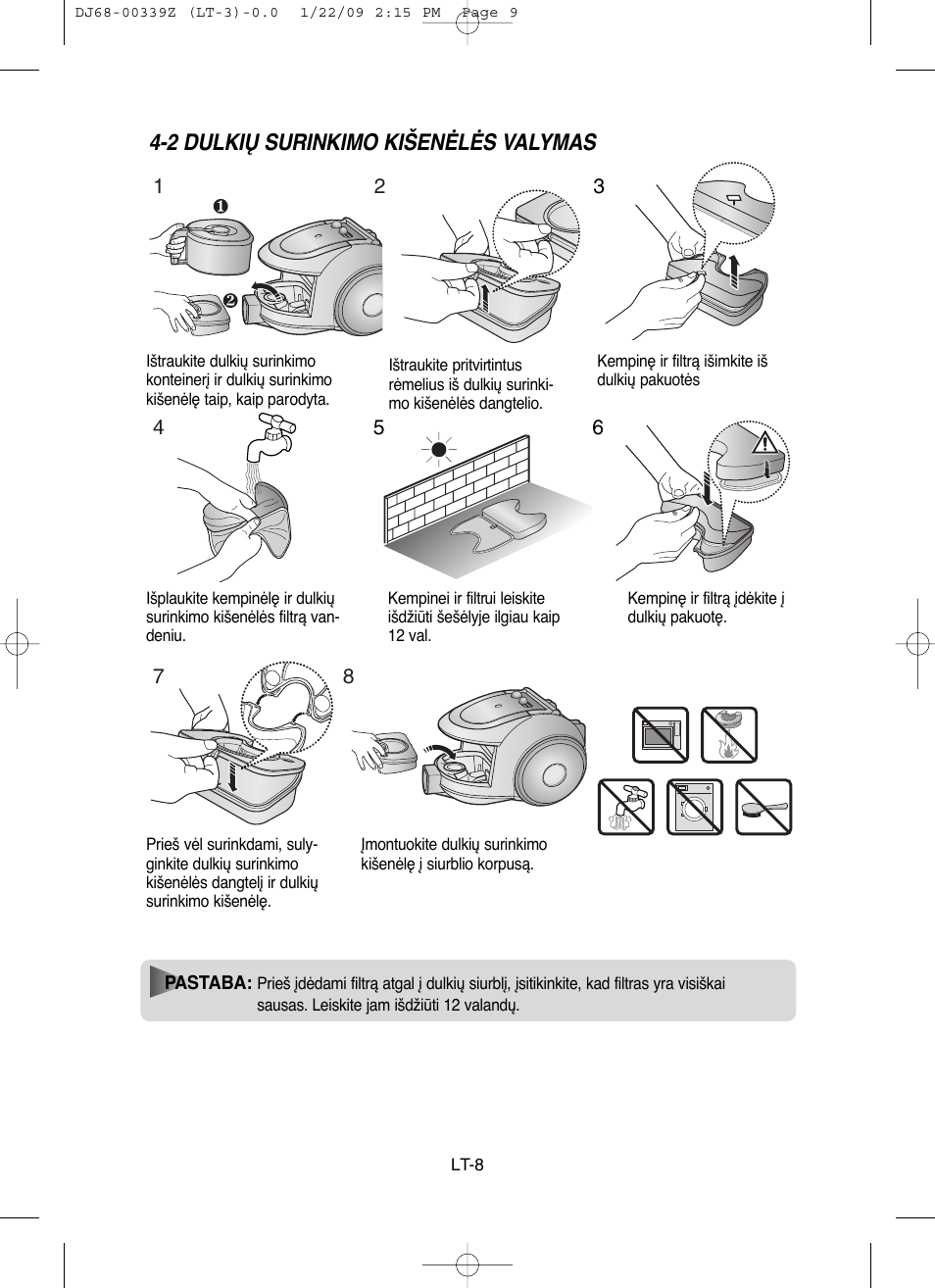 2 dulkið surinkimo kišenñlñs valymas | Samsung SC6540 User Manual | Page 31 / 56