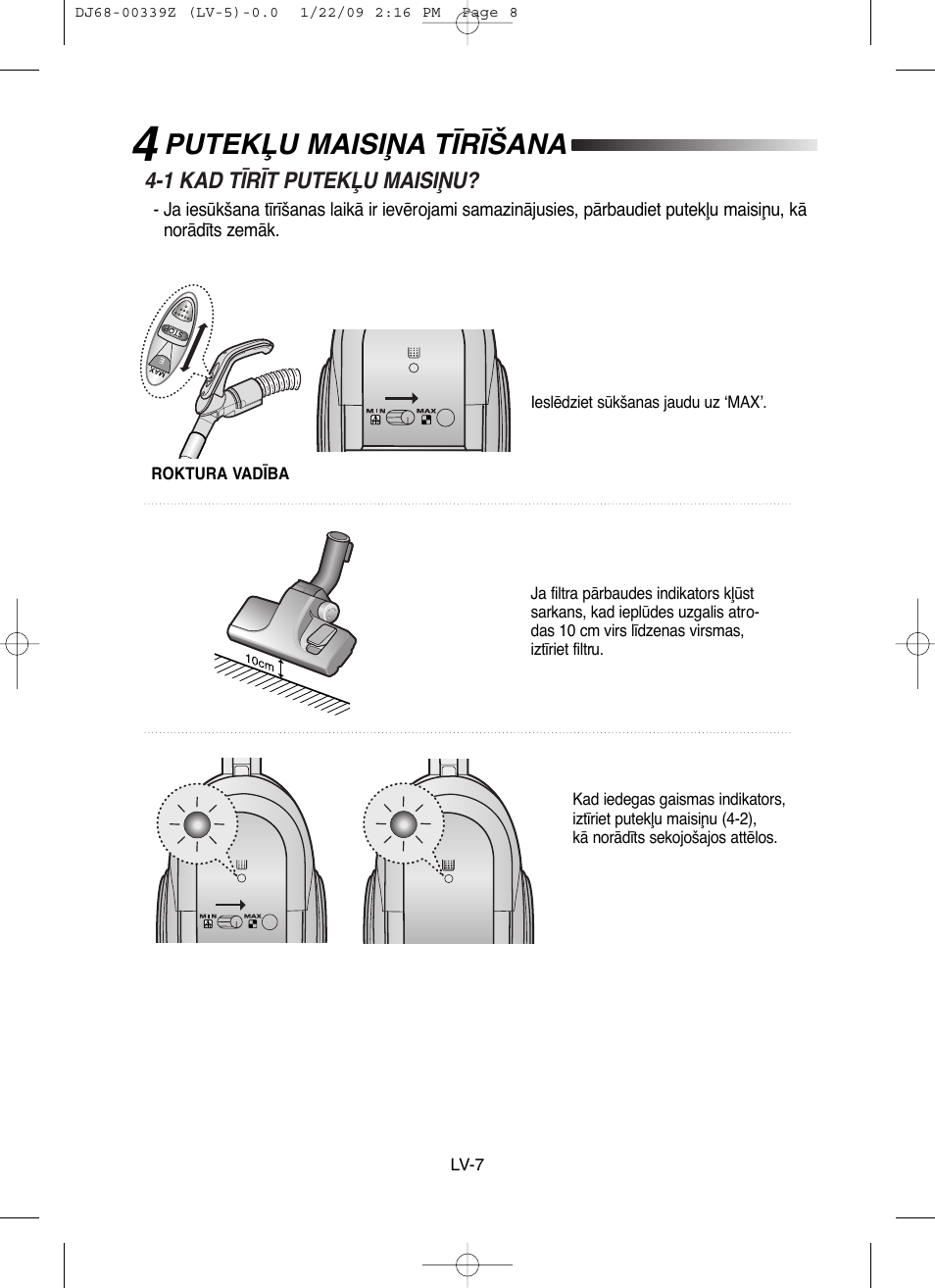 Putekπu maisiøa t±r±šana | Samsung SC6540 User Manual | Page 52 / 56