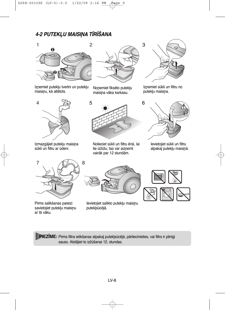2 putekπu maisiøa t±r±šana | Samsung SC6540 User Manual | Page 53 / 56