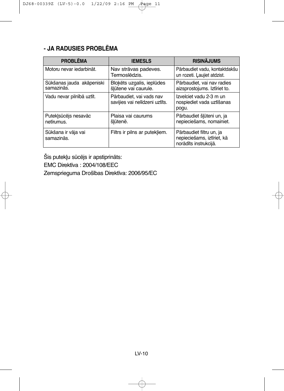 Ja radusies problîma | Samsung SC6540 User Manual | Page 55 / 56
