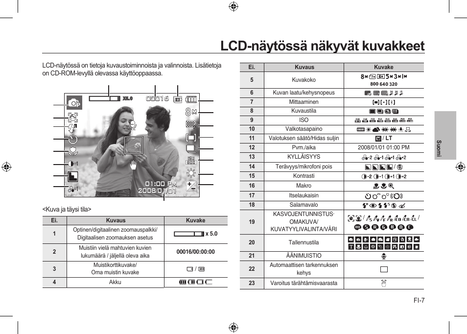 Lcd-näytössä näkyvät kuvakkeet | Samsung i8 User Manual | Page 45 / 112