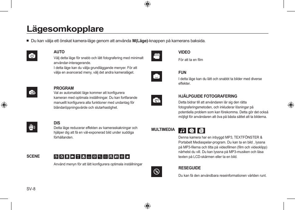 Lägesomkopplare | Samsung i8 User Manual | Page 64 / 112