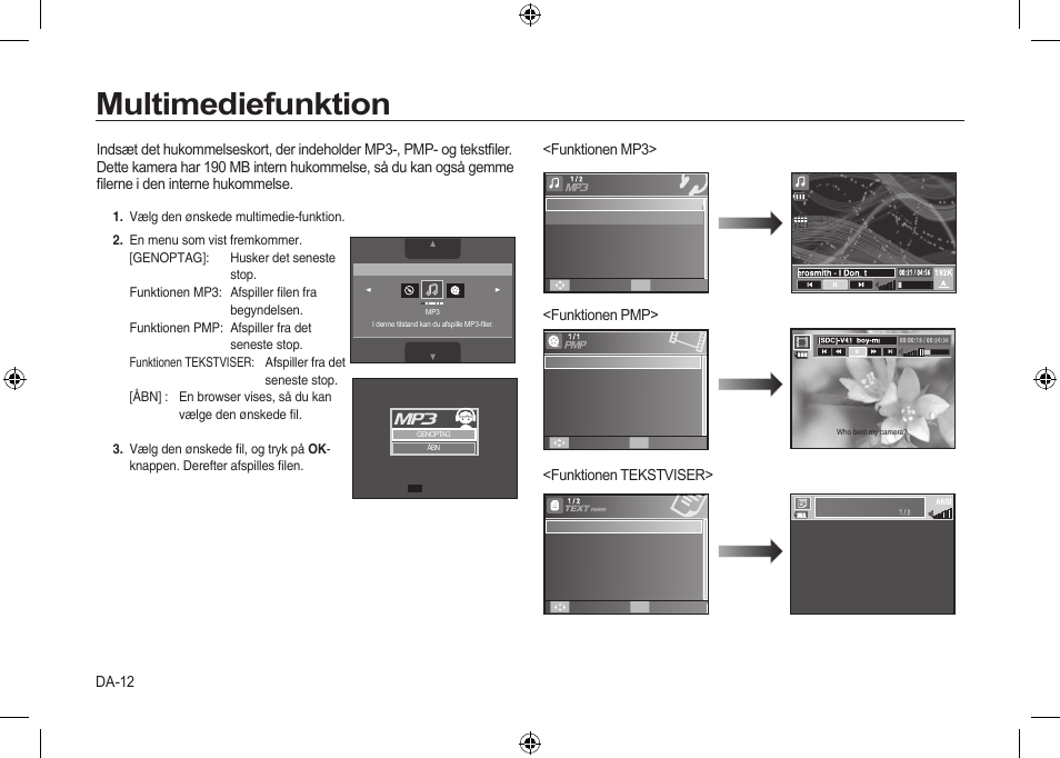 Multimediefunktion, Da-12 | Samsung i8 User Manual | Page 86 / 112