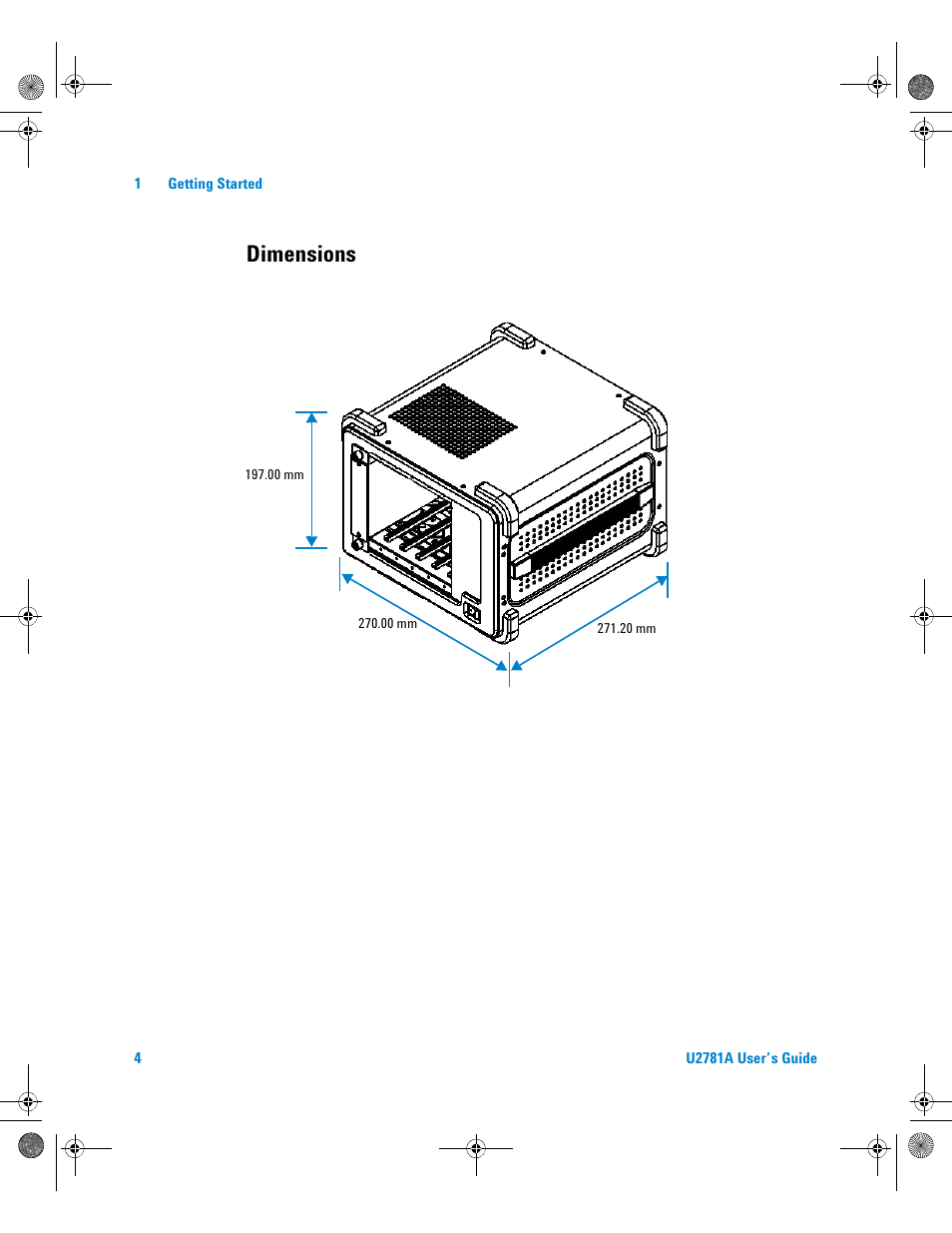 Dimensions | Agilent Technologies U2781A User Manual | Page 16 / 47