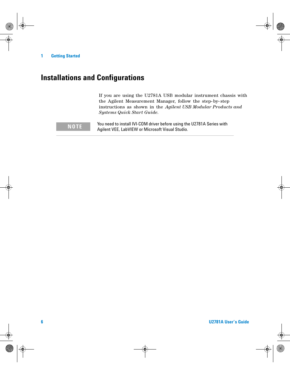 Installations and configurations | Agilent Technologies U2781A User Manual | Page 18 / 47