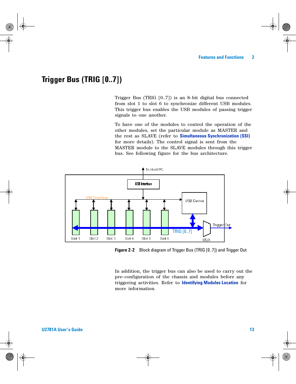 Trigger bus (trig [0 ]), Figure 2-2 | Agilent Technologies U2781A User Manual | Page 25 / 47