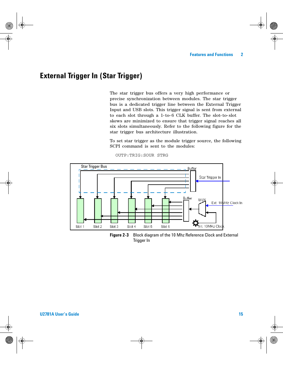 External trigger in (star trigger), Figure 2-3 | Agilent Technologies U2781A User Manual | Page 27 / 47