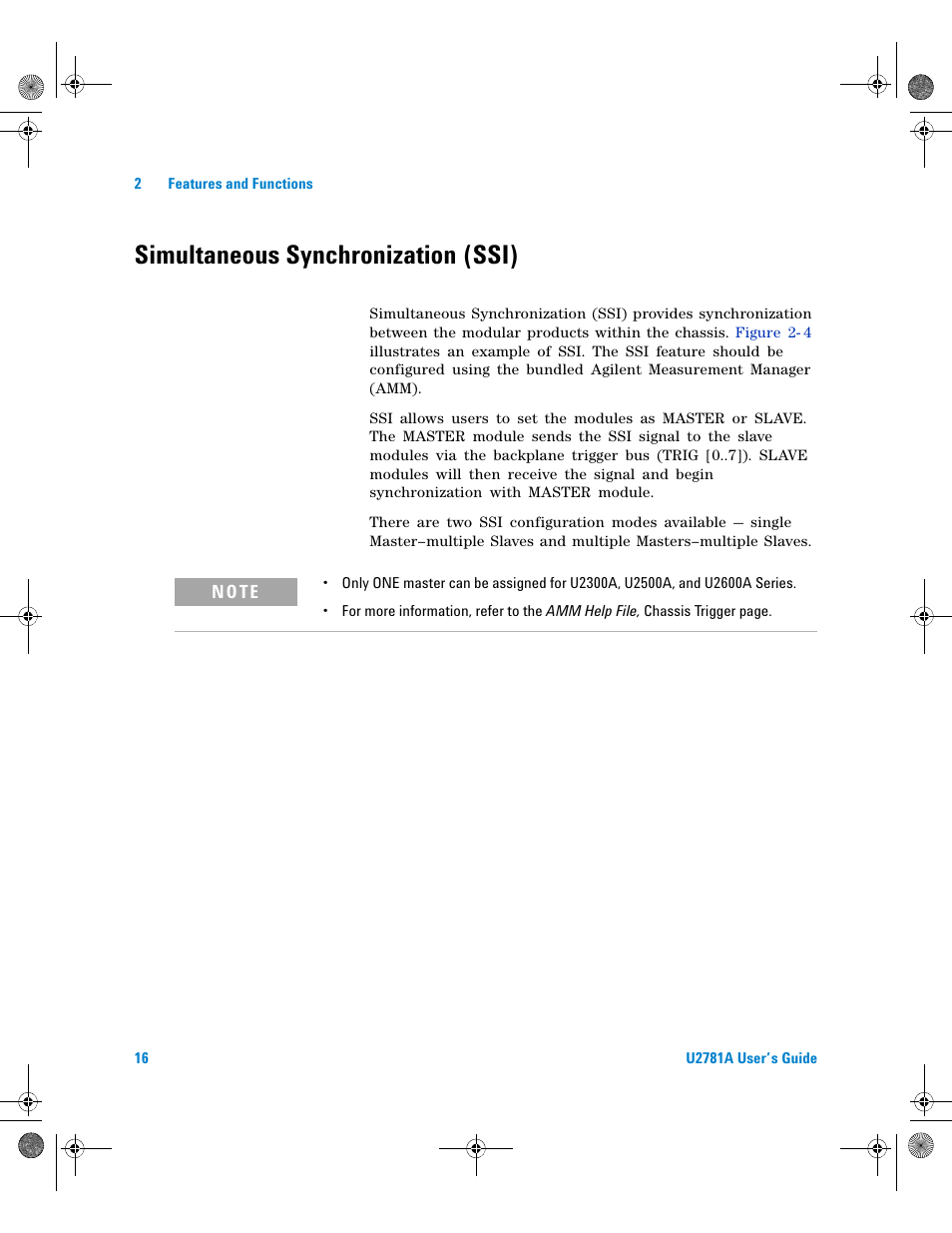 Simultaneous synchronization (ssi) | Agilent Technologies U2781A User Manual | Page 28 / 47