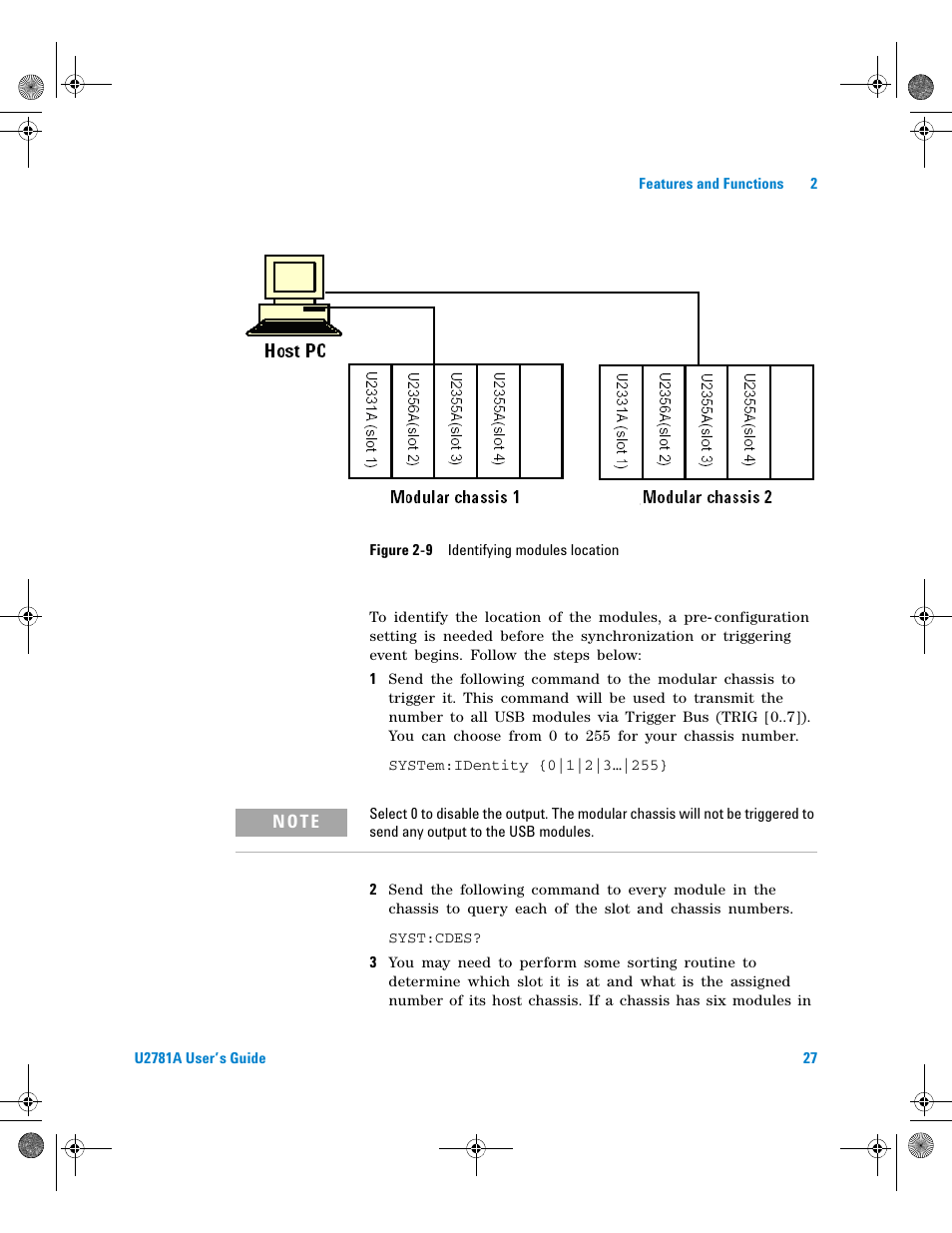 Figure 2-9, Identifying modules location | Agilent Technologies U2781A User Manual | Page 39 / 47