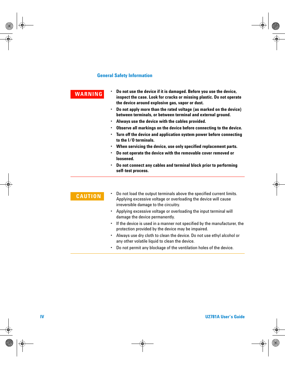 Agilent Technologies U2781A User Manual | Page 4 / 47