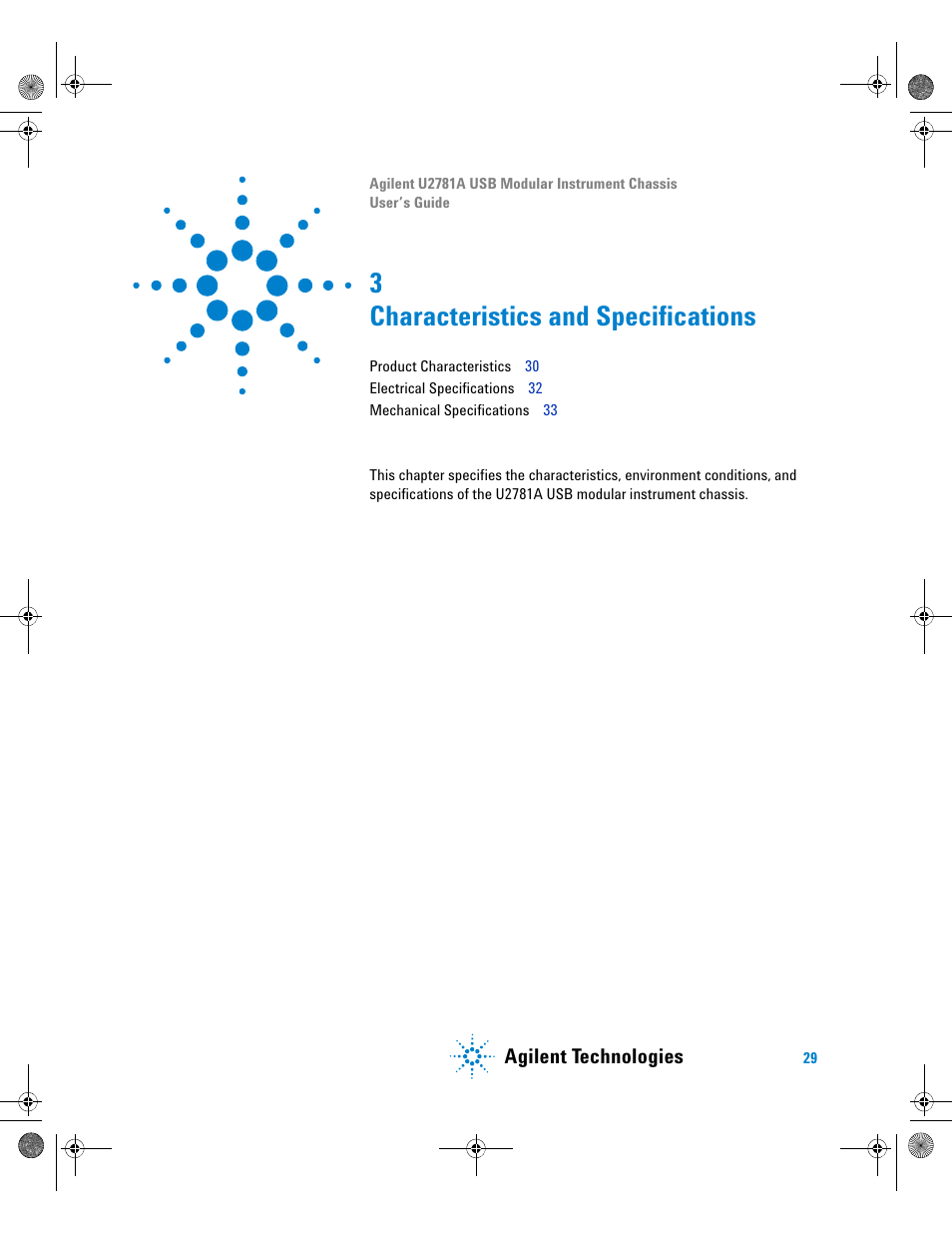 3 characteristics and specifications, Characteristics and specifications, Agilent technologies | Agilent Technologies U2781A User Manual | Page 41 / 47