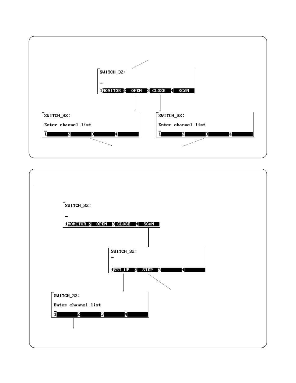 How to open/close channels, How to scan channels | Agilent Technologies E1300B User Manual | Page 57 / 244