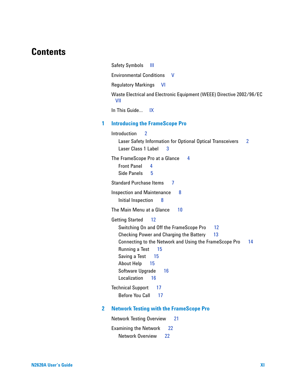 Agilent Technologies N2620A User Manual | Page 11 / 279