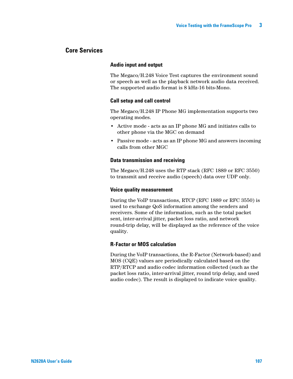 Core services | Agilent Technologies N2620A User Manual | Page 125 / 279